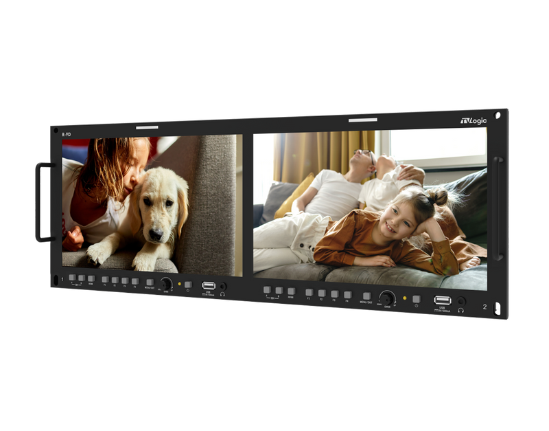 TVLogic R-9D: DUAL 10.1” 12G READY 4RU RACK-MOUNT MONITOR