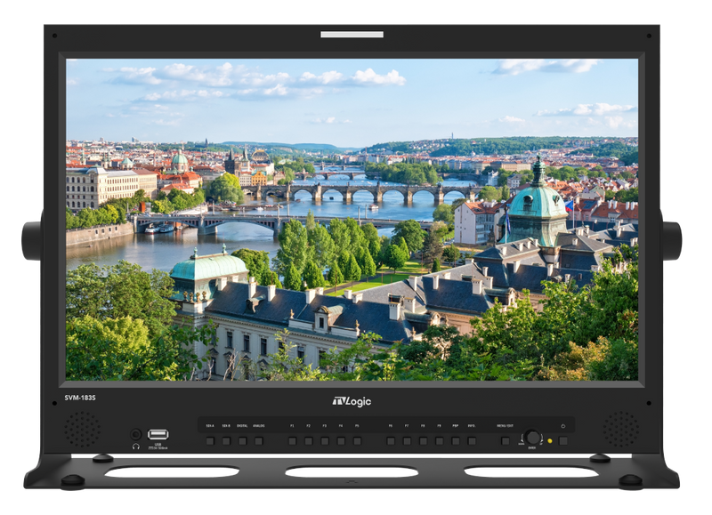 TVLogic SVM-183S 18.5" 12G-SDI with Full HD LCD Monitor, Display Resolution 1920 x 1080, Obit {l6.7M) Colors*, 2 x 12G-SDI Input and Loopout, Dual SFP Input, HDMI 1.4 Input