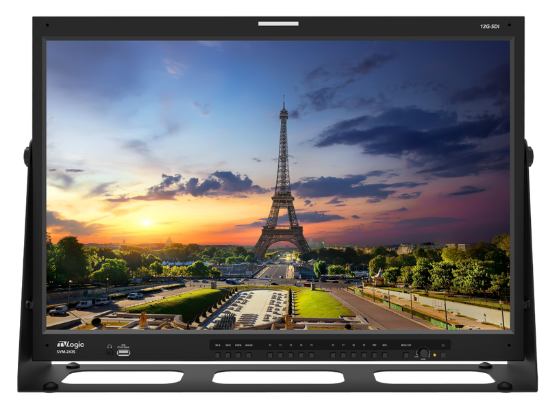 TVLogic SVM-243S 24" 12G-SDI with Full HD LCD Monitor, Display Resolution 1920 x 1200, Obit {l.073 Billion) Colors*, 2 x 12G-SDI Input and Loopout, Dual SFP Input, HDMI 1.4 Input