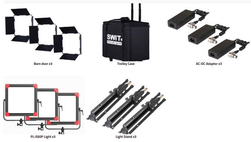 SWIT PL-E60P 3KIT LED LAMPER IP54 WATHER RES.