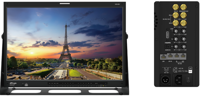 TVLogic SVM-243S 24" 12G-SDI with Full HD LCD Monitor, Display Resolution 1920 x 1200, Obit {l.073 Billion) Colors*, 2 x 12G-SDI Input and Loopout, Dual SFP Input, HDMI 1.4 Input