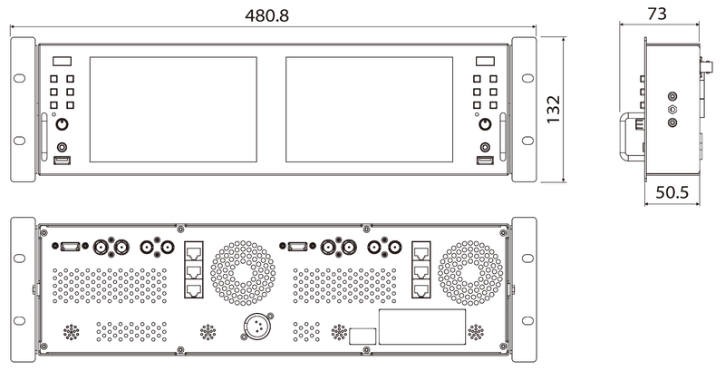TVLogic R-9D: DUAL 10.1” 12G READY 4RU RACK-MOUNT MONITOR