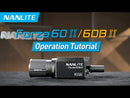 NANLITE KIT. 1 X FORZA 60B II, 1 X 36° 1 X 19° PROJECTOR °, GOBO FILTRE OG TASKE.