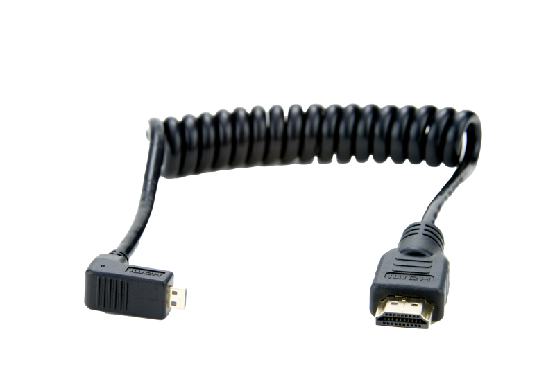 ATOMOS COILED RIGHT ANGLE MICRO TO FULL HDMI 30CM