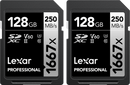 2 PACK LEXAR PRO 1667X SDXC UHS-II U3 (V60) R250/W120, (128GB)