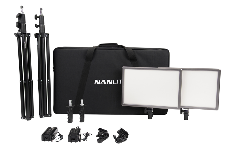 NANLITE LUMIPAD 25 LED 2 LIGHT KIT WITH 4 X S-8972 BATTERIES & 1 X S-3602F CHARGER