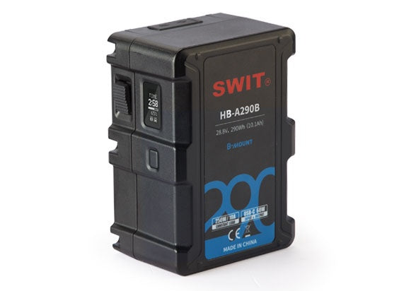 SWIT HB-A290B | 290WH BATTERY WITH 28V B-MOUNT, 16V D-TAP AND USB-C/USB-A, ALSO IDEAL FOR LONG TERM USE OR HIGH POWER DRAW LIGHTS