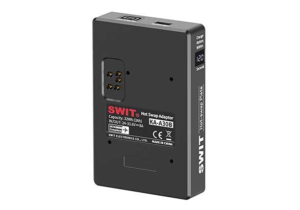 SWIT KA-A30B HIGH LOAD WITH MULTI-SOCKETS HOT-SWAP PLATE, FOR 28V B-MOUNT BATTERY